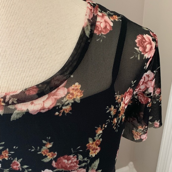 Torrid 2x Floral Print Mesh Tee Dress - Picture 7 of 7